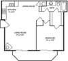 1 bedroom, 1 bathroom w/fireplace